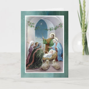 Religious Christmas Cards   Let Us Adore Feestdagen Kaart