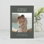 Religious Christmas | Dark Dusky Nelywed Photo Feestdagenkaart (Staand voorkant)