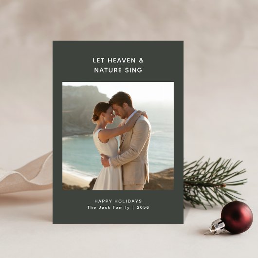 Religious Christmas | Dark Dusky Nelywed Photo Feestdagenkaart