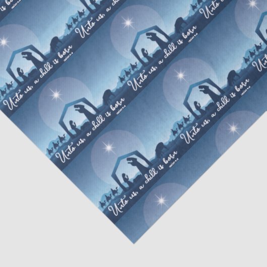 Religious Christmas Nativity Scene Pattern Tissuepapier (Detail)