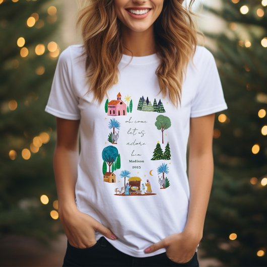 Religious Christmas Nativity Scene  T-shirt
