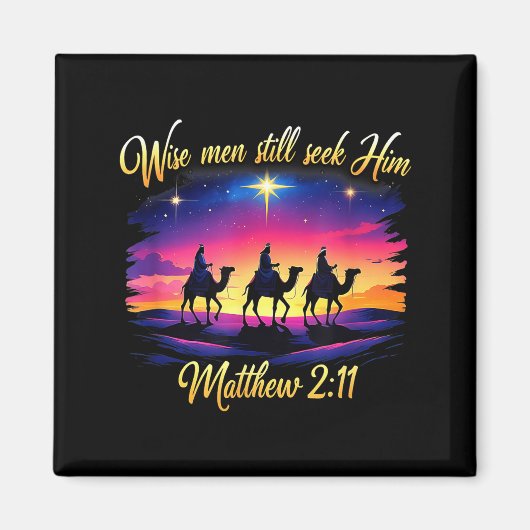 Religious Christmas Wise Men Still Seek Him 3 King Magneet (Voorkant)