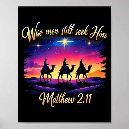Religious Christmas Wise Men Still Seek Him 3 King Poster (Voorkant)