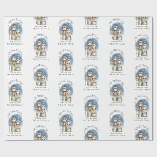 Religious Christmas Wrapping Paper - Nativity Cadeaupapier (Vlak)