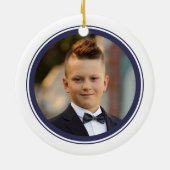 Religious Cross Boy First Communion Photo Keramisch Ornament (Achterkant)
