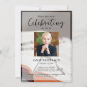 Religious Cross Celebration of Life Photo Funeral Kaart (Voorkant)