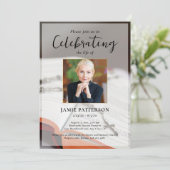 Religious Cross Celebration of Life Photo Funeral Kaart (Staand voorkant)