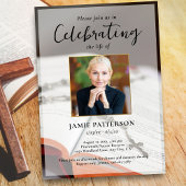 Religious Cross Celebration of Life Photo Funeral Kaart