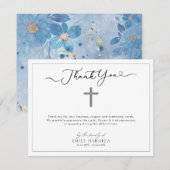 Religious Cross Funeral Thank You Card Bedankkaart (Voorkant / Achterkant)