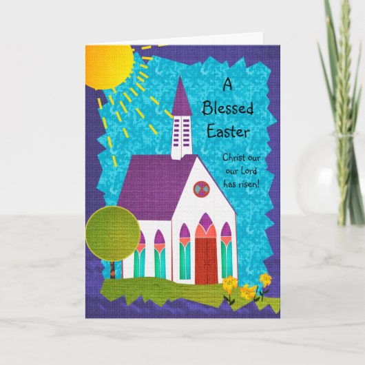 Religious Easter Cards: A Blessed Easter Feestdagen Kaart (Voorkant)