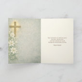 Religious Easter Floral Lilies Cross Feestdagen Kaart (Binnen)