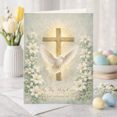 Religious Easter Scripture Lilies Cross Feestdagen Kaart