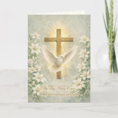 Religious Easter Scripture Lilies Cross Feestdagen Kaart (Voorkant)