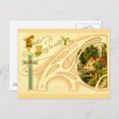 Religious Easter with Cross & Vignette Feestdagenkaart (Voorkant / Achterkant)