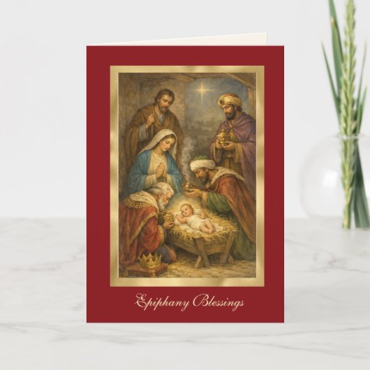 Religious Epiphany Three Kings Prayer Jesus Feestdagen Kaart (Voorkant)
