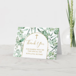 Religious Eucalyptus greenery Thank you card Bedankkaart