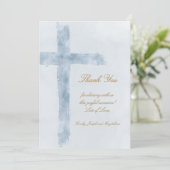 religious event blue cross thank you Card Kaart (Staand voorkant)