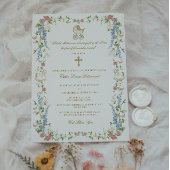 Religious Floral Baby shower Invitation Kaart