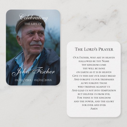 Religious funeral Keepsake photo Prayer card Notitiekaartje (Voorkant / Achterkant)