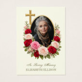 Religious Funeral Memorial Photo Prayer  Visitekaartje (Voorkant)