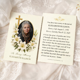 Religious Funeral Memorial Photo Prayer  Visitekaartje