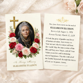 Religious Funeral Memorial Photo Prayer  Visitekaartje