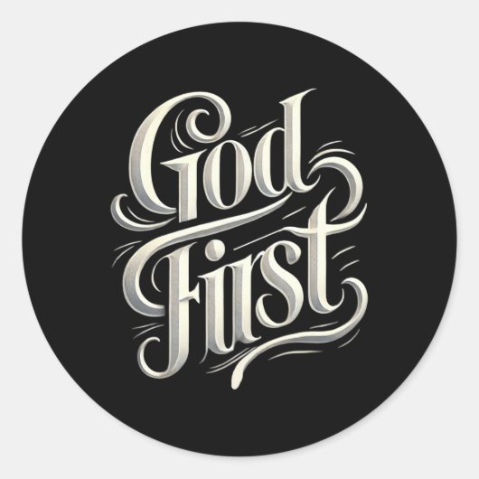 Religious God First Faith Based New Believer Cloth Ronde Sticker (Voorkant)