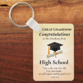 Religious High School Graduation Name Starburst Sleutelhanger (Voorkant)