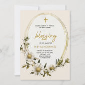 Religious invitation card with floral design kaart (Voorkant)
