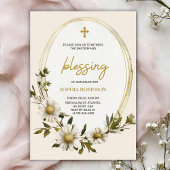 Religious invitation card with floral design  kaart