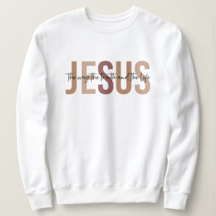 Religious Jesus Inspirerend Wit Sweatshirt