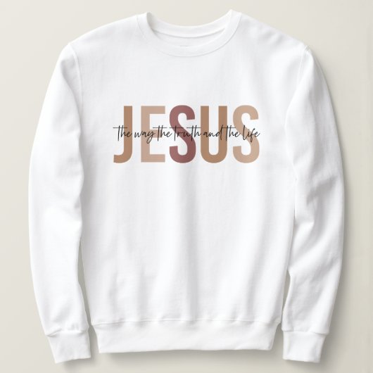 Religious Jesus Inspirerend Wit Sweatshirt (Design voorkant)