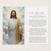 Religious Jesus Remembrance Sympathy Prayer Card Visitekaartje (Voorkant /achterkant)