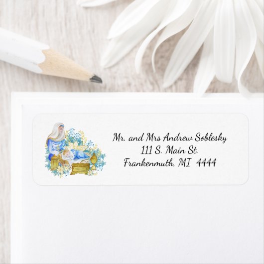 Religious Manager Scene Return Address Label (Insitu)