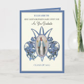 Religious Mary Floral Afstuderen Kaart (Voorkant)