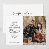 Religious, Merry Christmas, Christian Family Photo Feestdagenkaart (Voorkant / Achterkant)