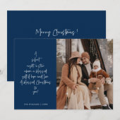 Religious, Merry Christmas, Christian Family Photo Feestdagenkaart (Voorkant / Achterkant)