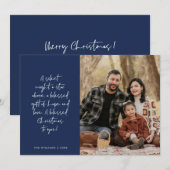 Religious, Merry Christmas, Christian Family Photo Feestdagenkaart (Voorkant / Achterkant)