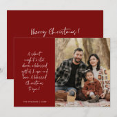 Religious, Merry Christmas, Christian Family Photo Feestdagenkaart (Voorkant / Achterkant)