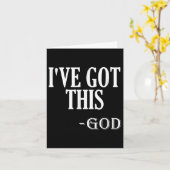 Religious Motivational Saying I've Got This - God  Kaart (Gele Bloem)