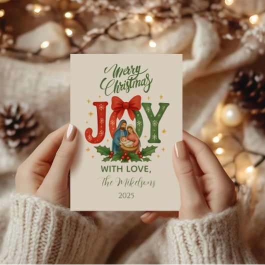 Religious Nativity Christmas Feestdagenkaart