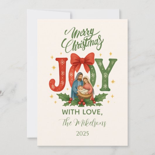 Religious Nativity Christmas Feestdagenkaart (Voorkant)