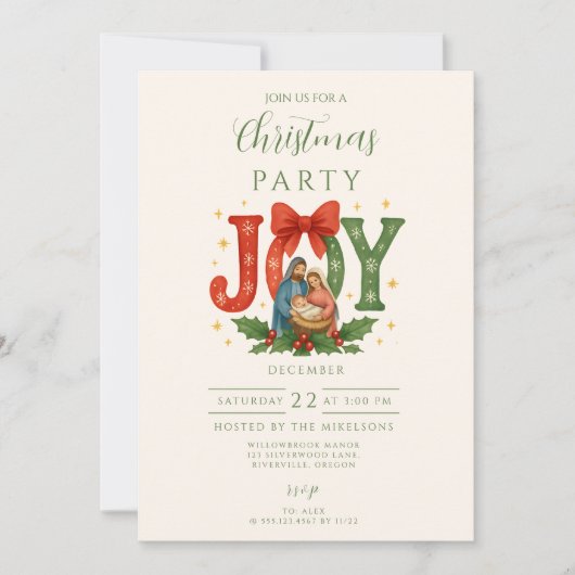 Religious Nativity Christmas Kaart (Voorkant)