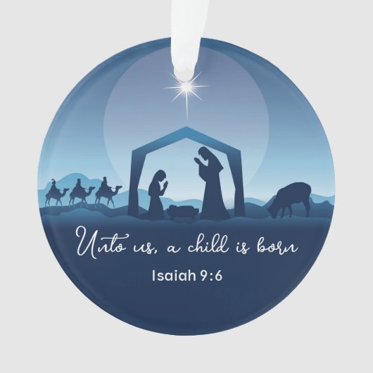 Religious Nativity Scene Bible Verse Christmas Ornament (voorkant)