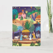 Religious Nativity Scene Glory to God Christmas Feestdagen Kaart (Voorkant)