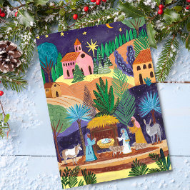 Religious Nativity Scene Glory to God Christmas Feestdagenkaart