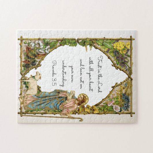Religious Proverbs 3:5 Scripting Jesus Shepherd Legpuzzel (Horizontaal)