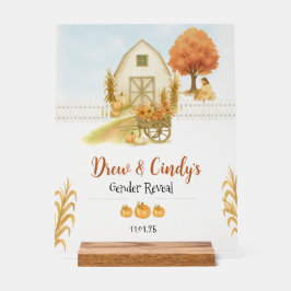 Religious Rustic Herfst Gender Reveal Acryl Teken Acryl Bord