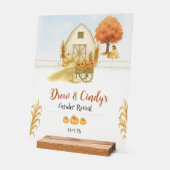 Religious Rustic Herfst Gender Reveal Acryl Teken Acryl Bord (Hoek)