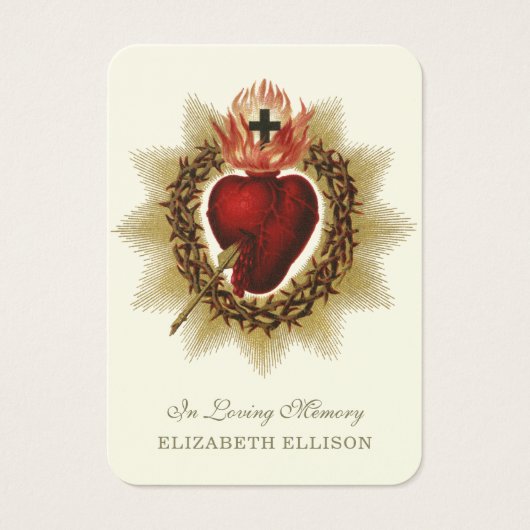 Religious Sacred Heart Jesus Funeral Prayer Kaart (Voorkant)